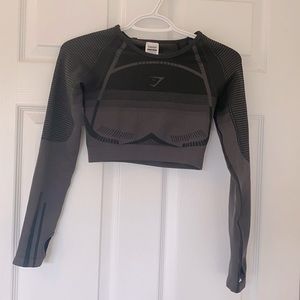 Gymshark GEO SEAMLESS LONG SLEEVE CROP TOP
